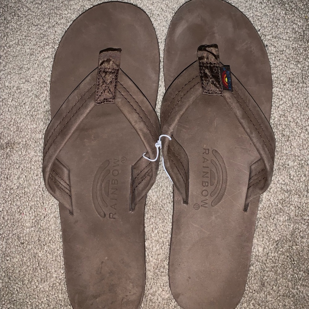 Rainbow flip flops